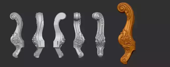 Furniture Legs 3d STL Model Relief for CNC  set 009 3D print model