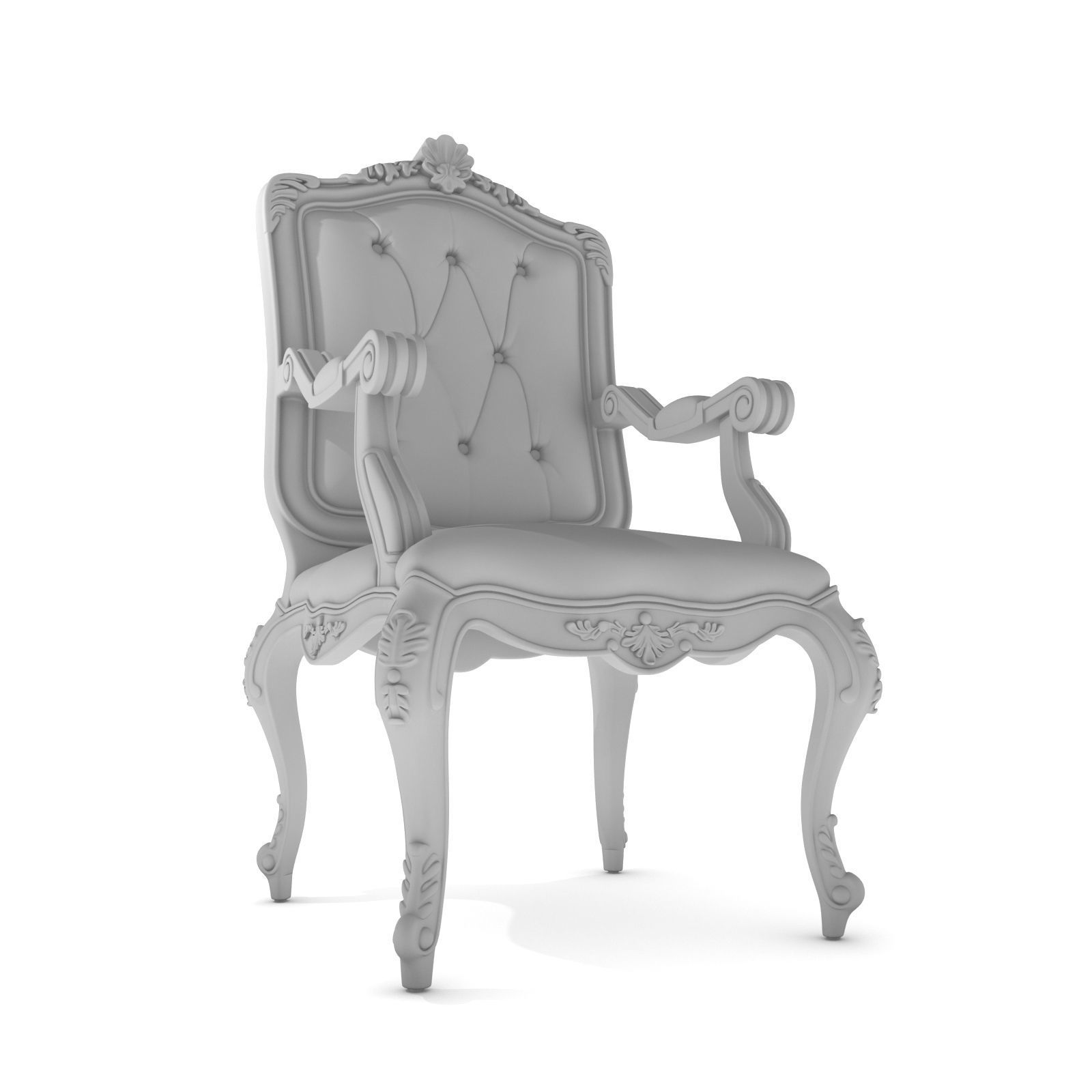 Best Luxury Arm Chair Classic 3D model_16