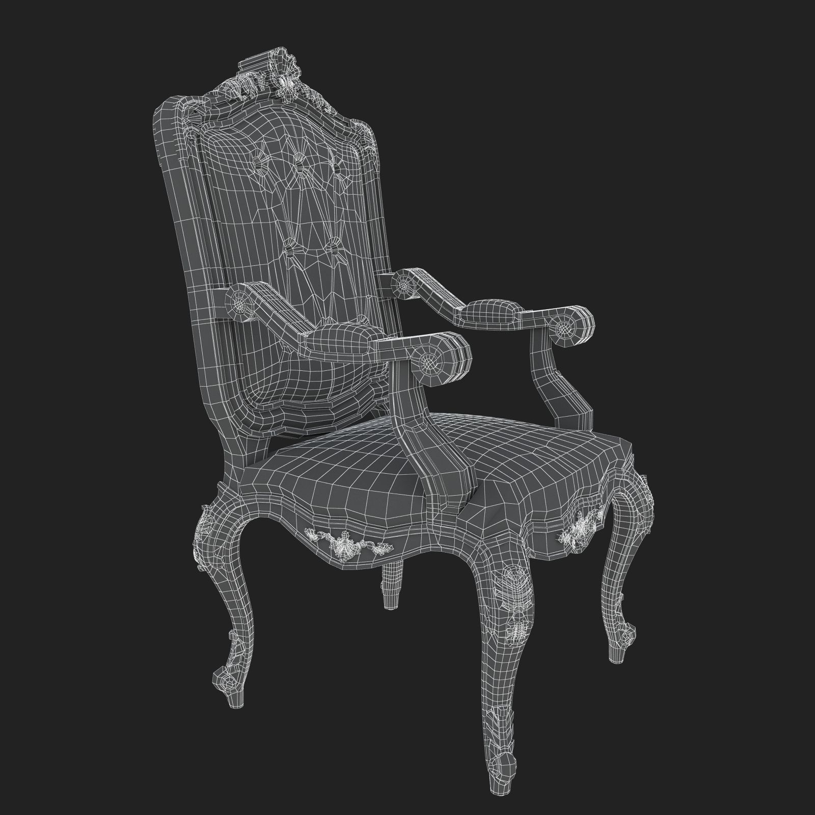 Best Luxury Arm Chair Classic 3D model_21