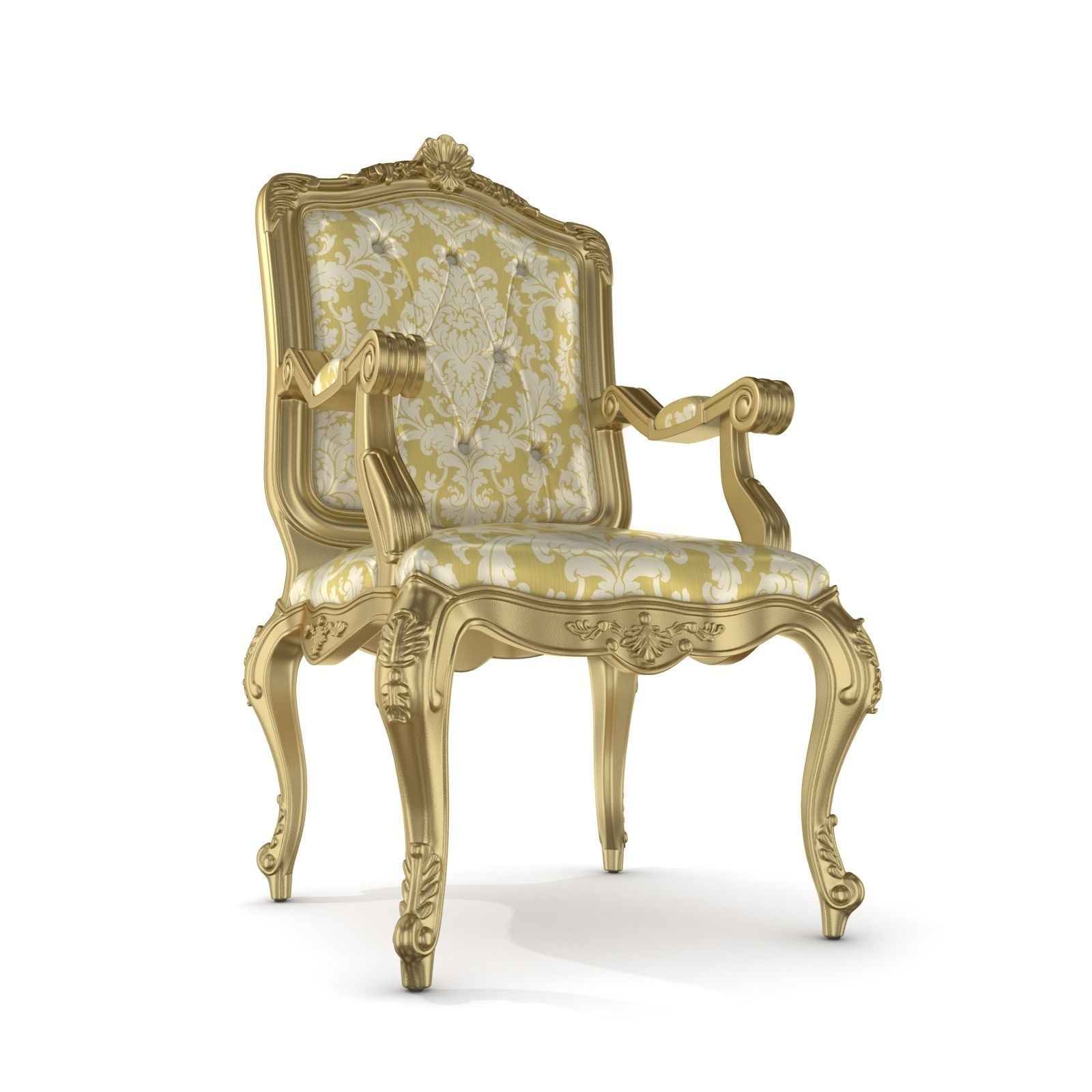 Best Luxury Arm Chair Classic 3D model_3