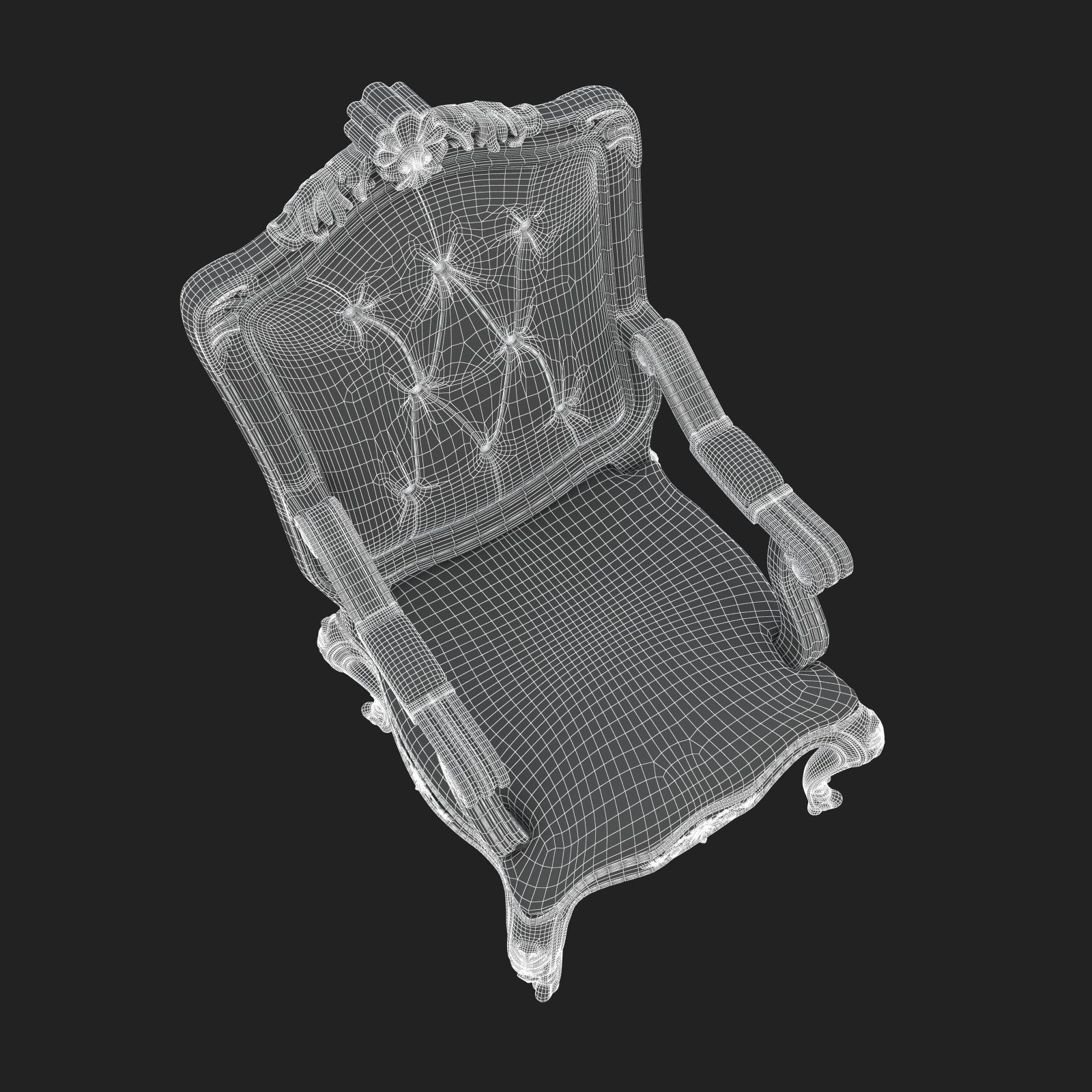 Best Luxury Arm Chair Classic 3D model_25