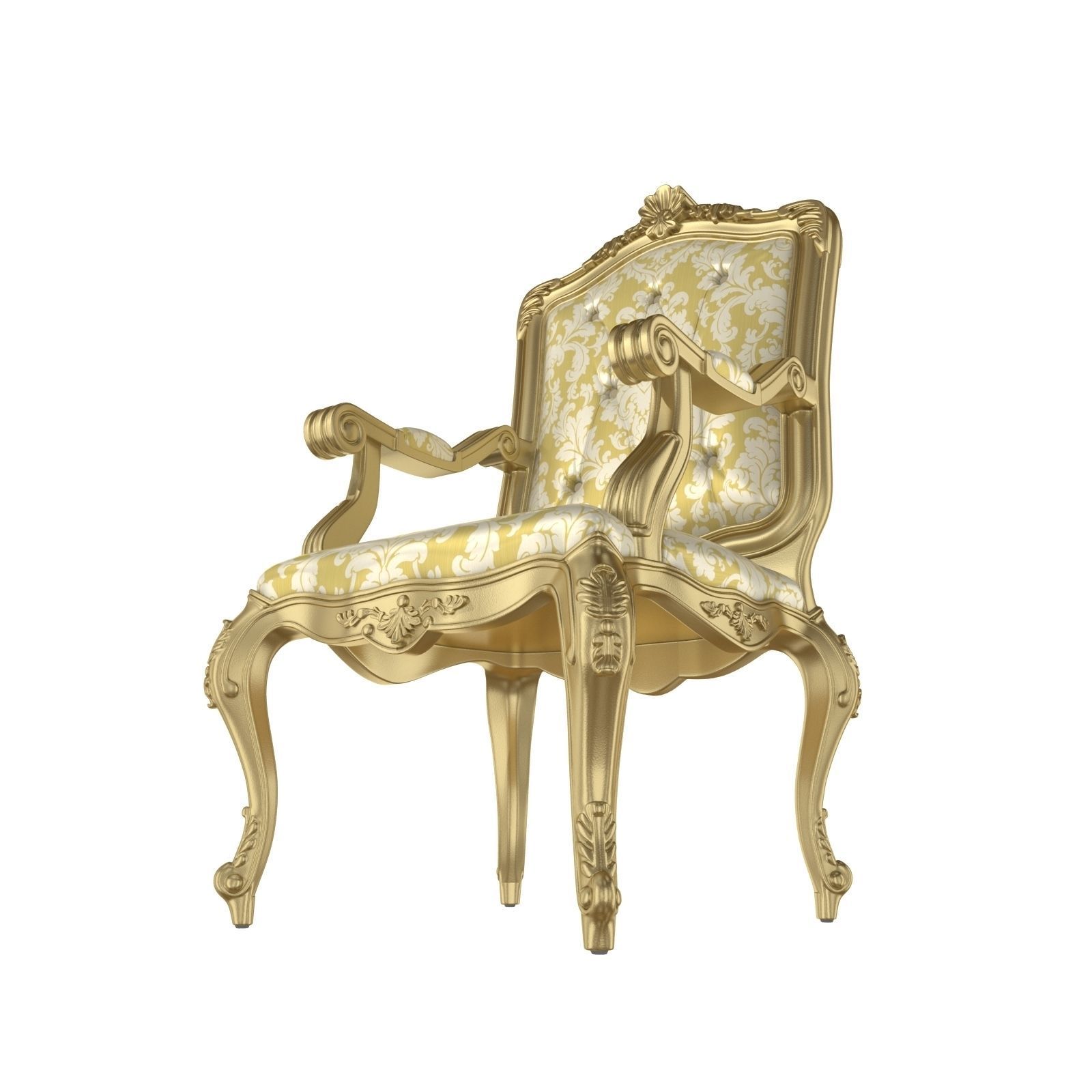 Best Luxury Arm Chair Classic 3D model_2