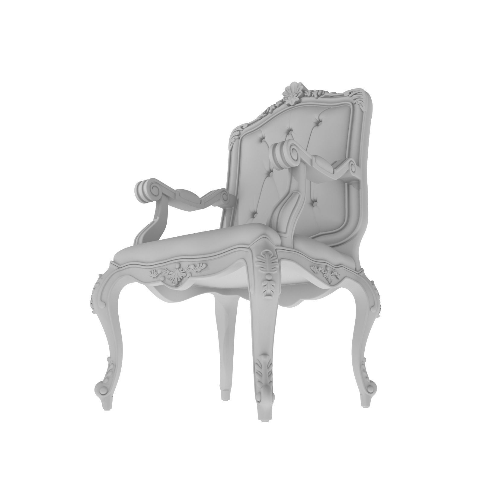 Best Luxury Arm Chair Classic 3D model_23