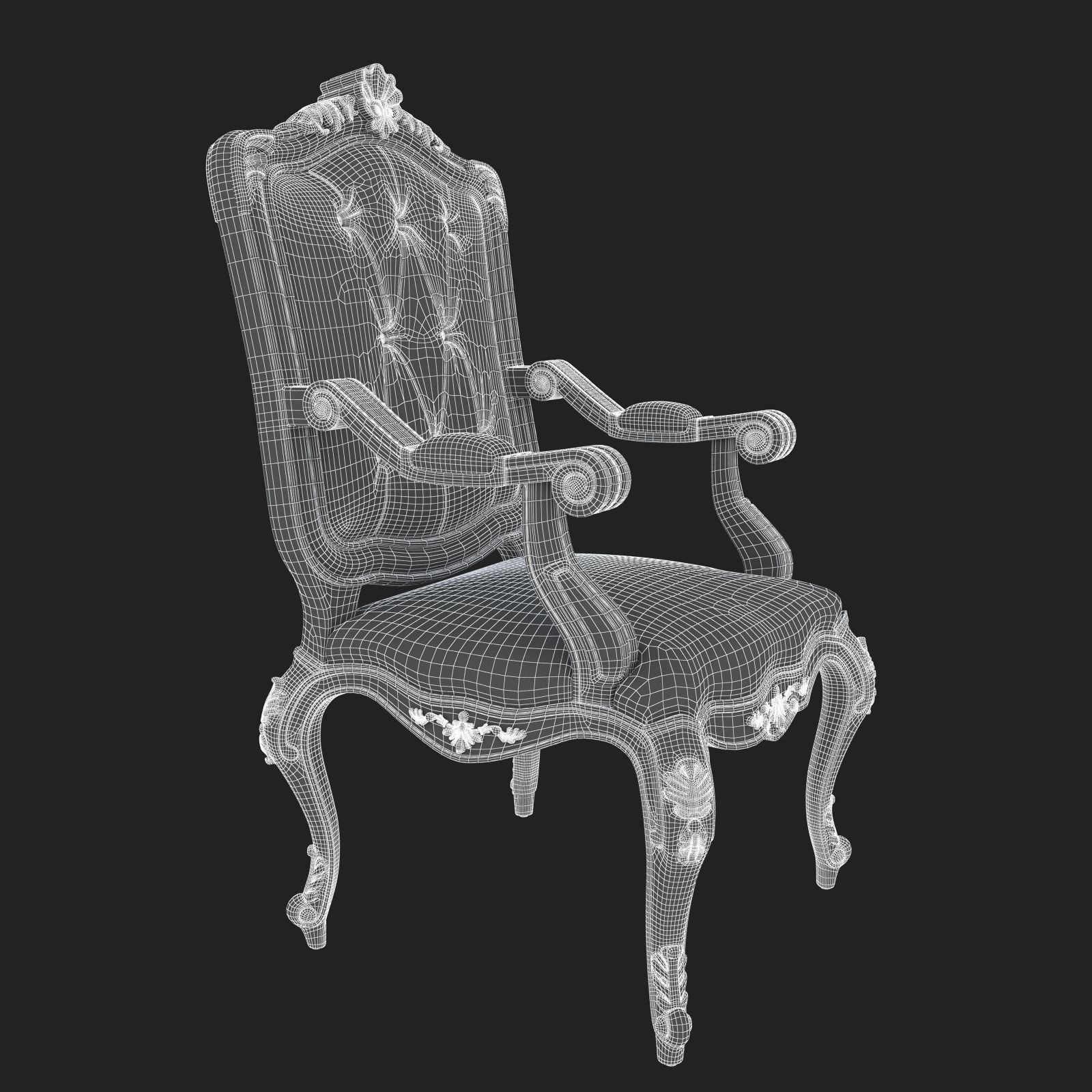Best Luxury Arm Chair Classic 3D model_24