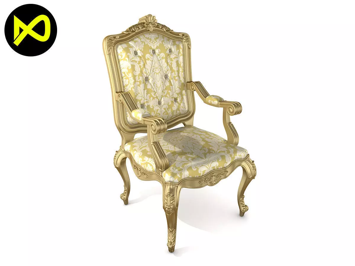 Best Luxury Arm Chair Classic 3D model_0