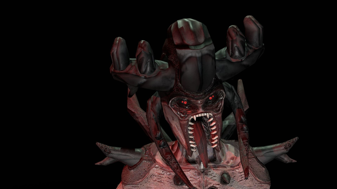 Monster alien female Low-poly 3D model