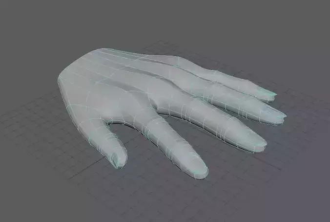 Woman hand base Low-poly 3D model