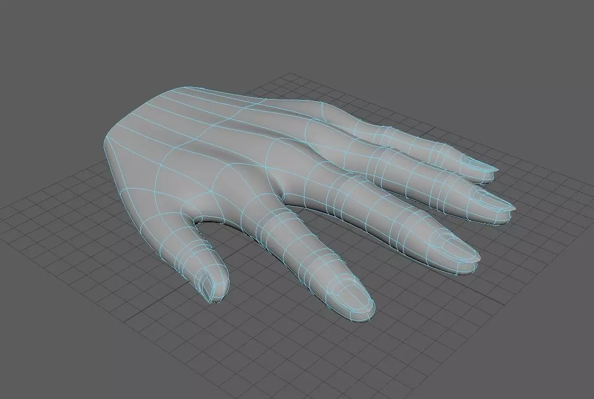 Woman hand base Low-poly 3D model_0