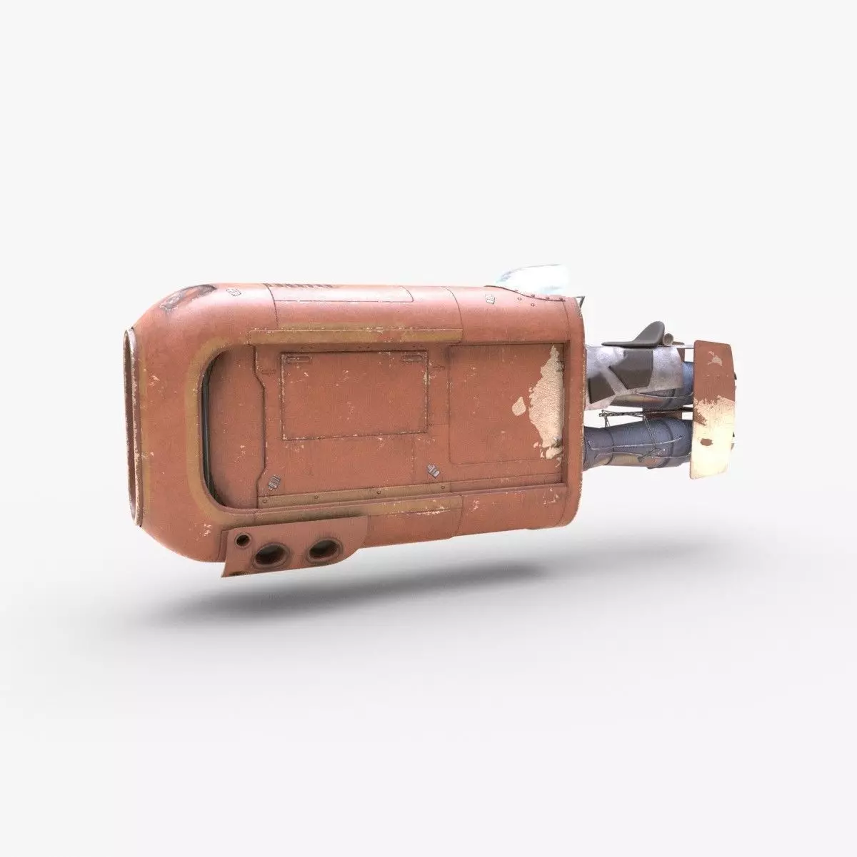 Rey Speeder Low-poly 3D model_0