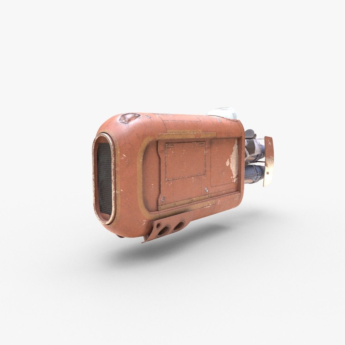 Rey Speeder Low-poly 3D model_1