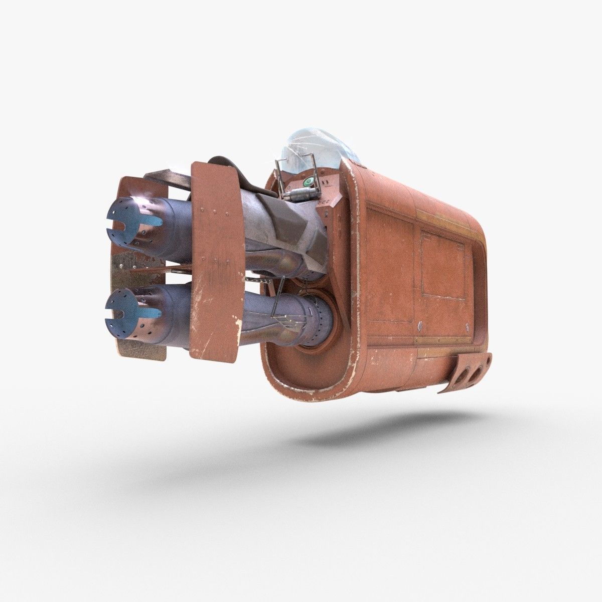 Rey Speeder Low-poly 3D model_6