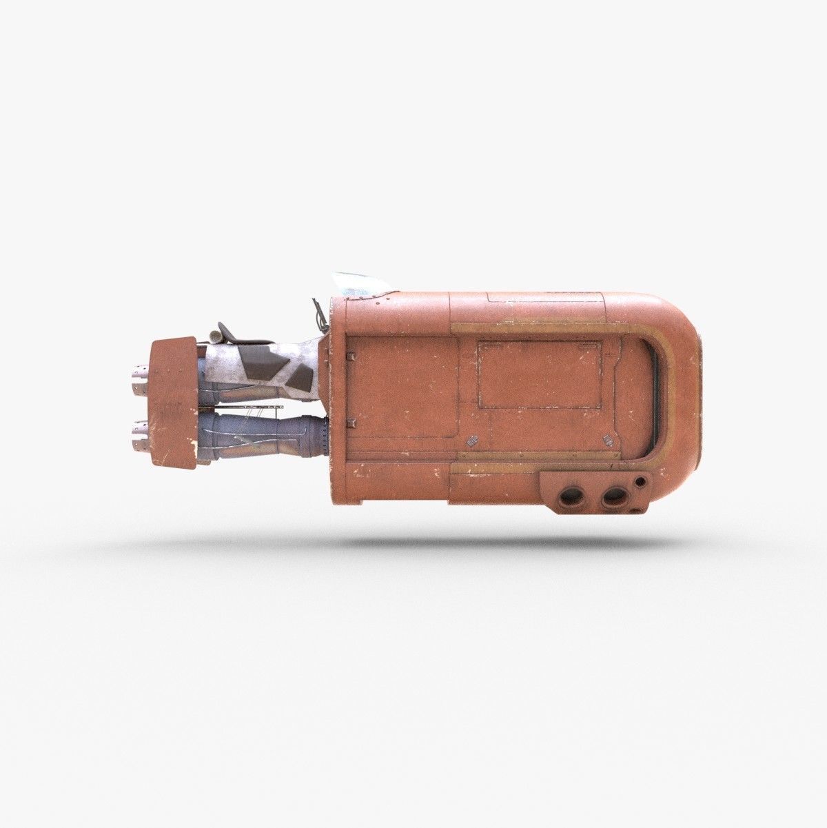 Rey Speeder Low-poly 3D model_5