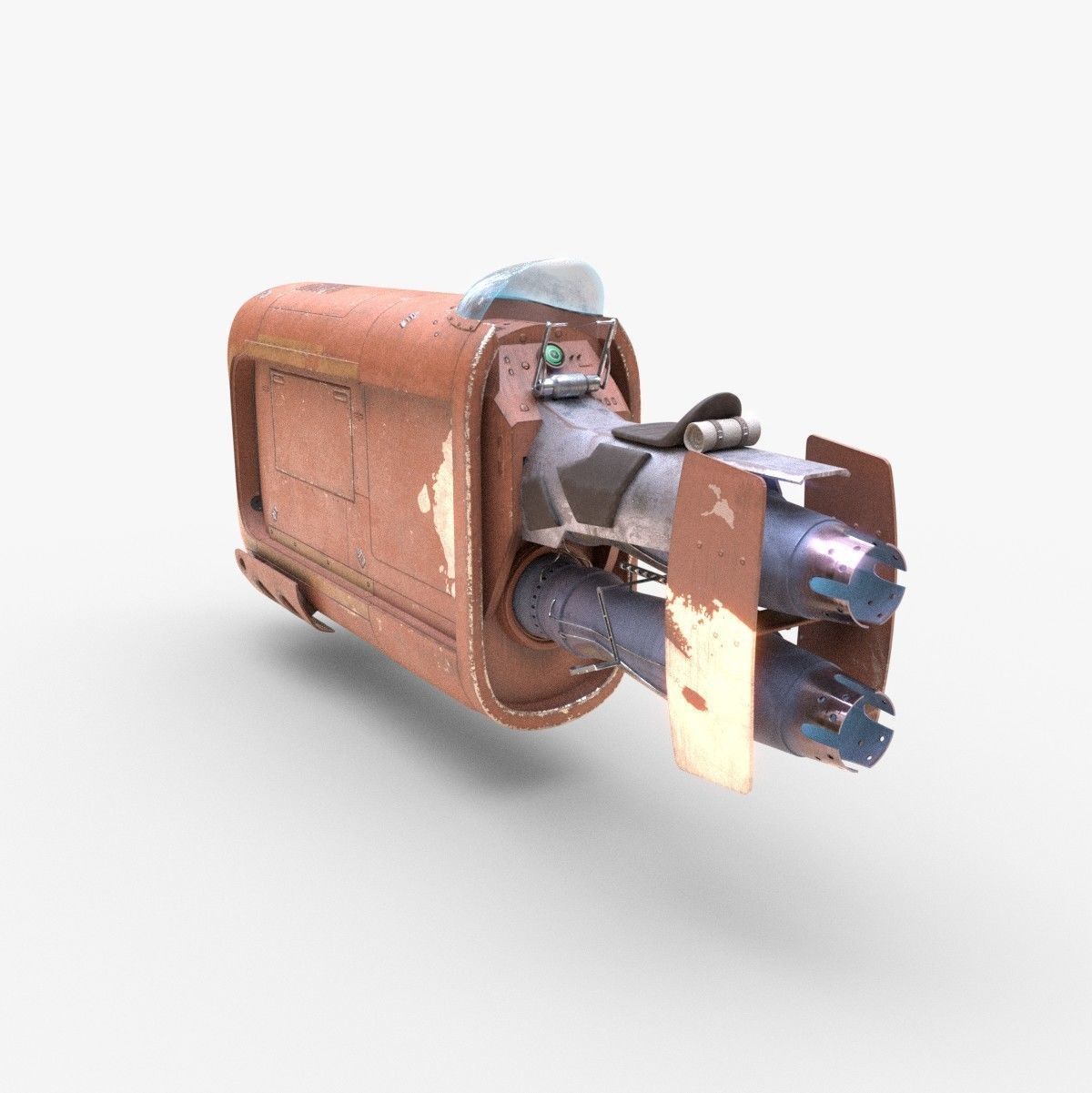 Rey Speeder Low-poly 3D model_8