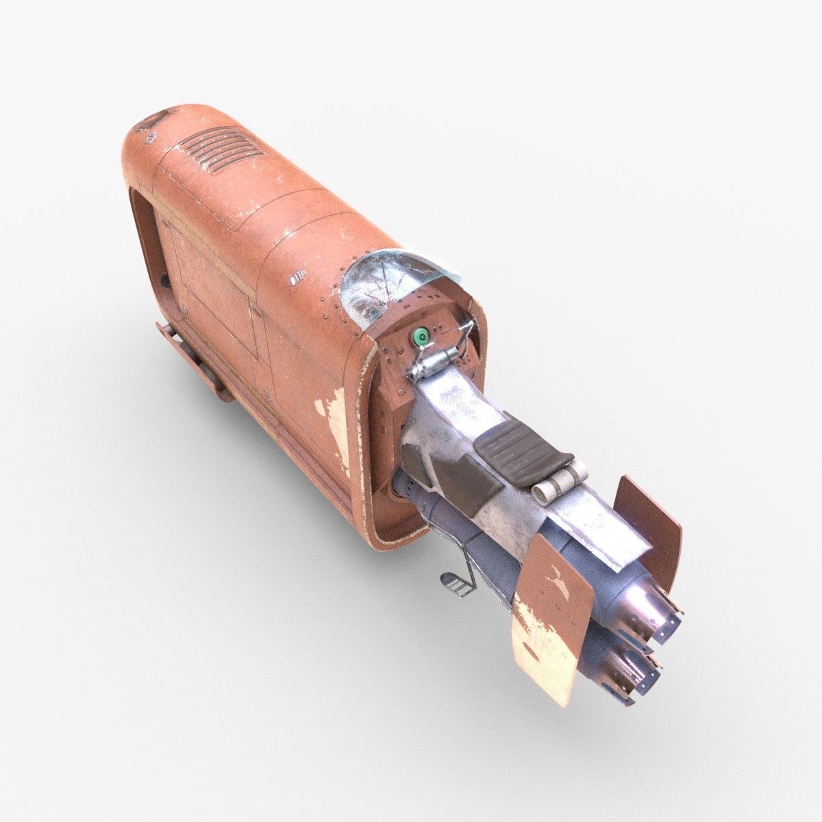 Rey Speeder Low-poly 3D model_9