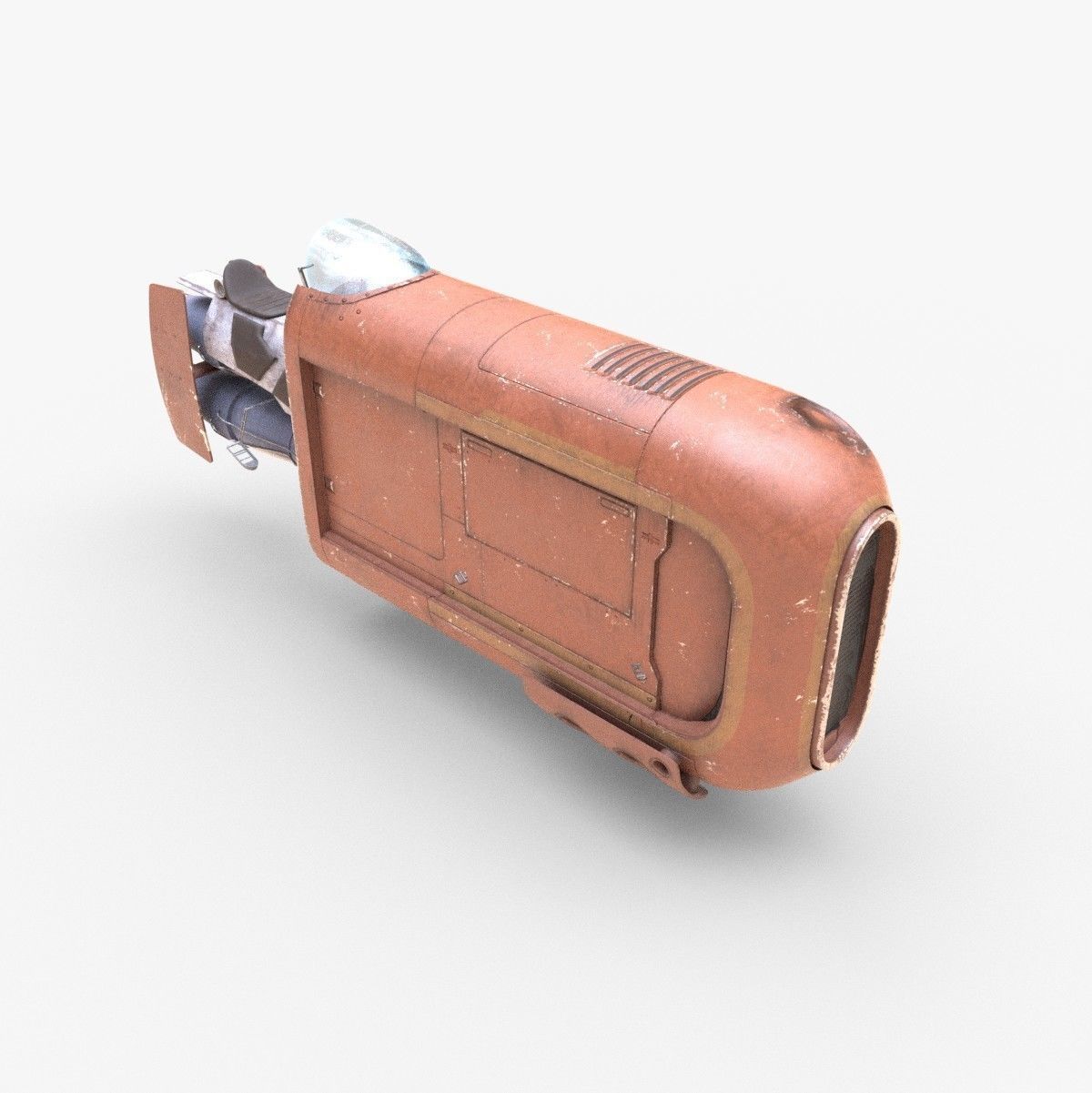 Rey Speeder Low-poly 3D model_4