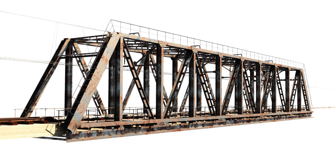 Railway bridge 3D model_0