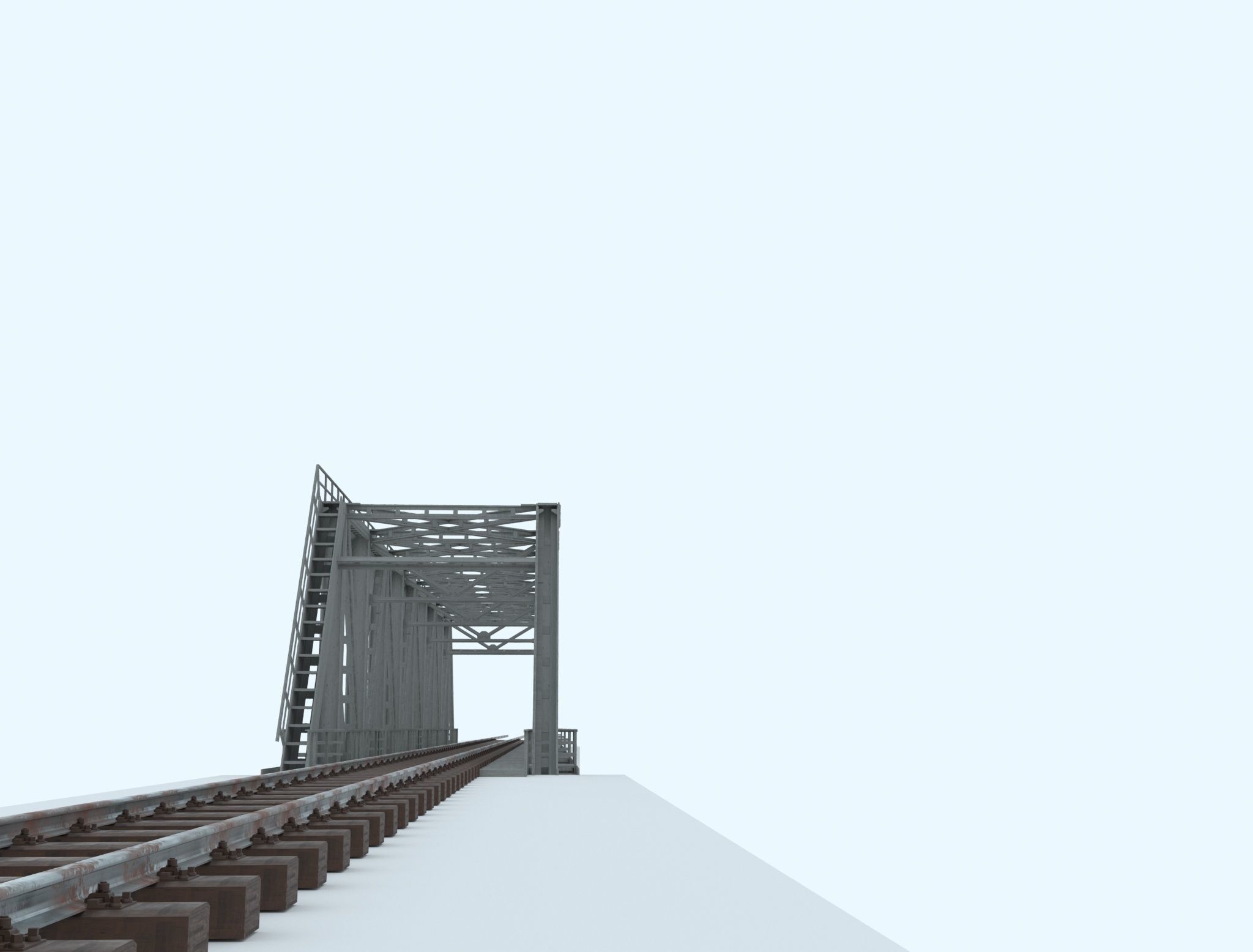 Railway bridge 3D model_7