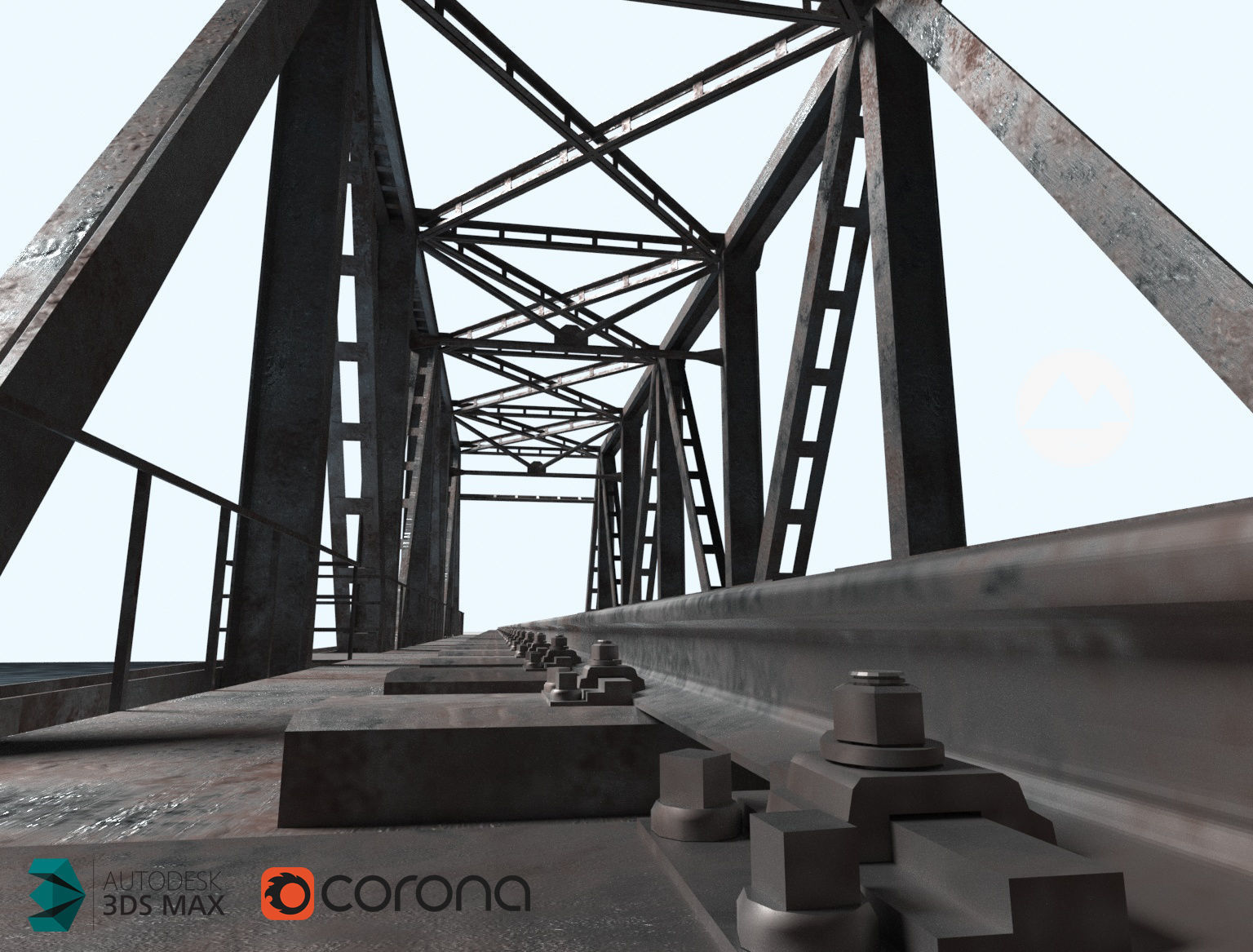 Railway bridge 3D model_3