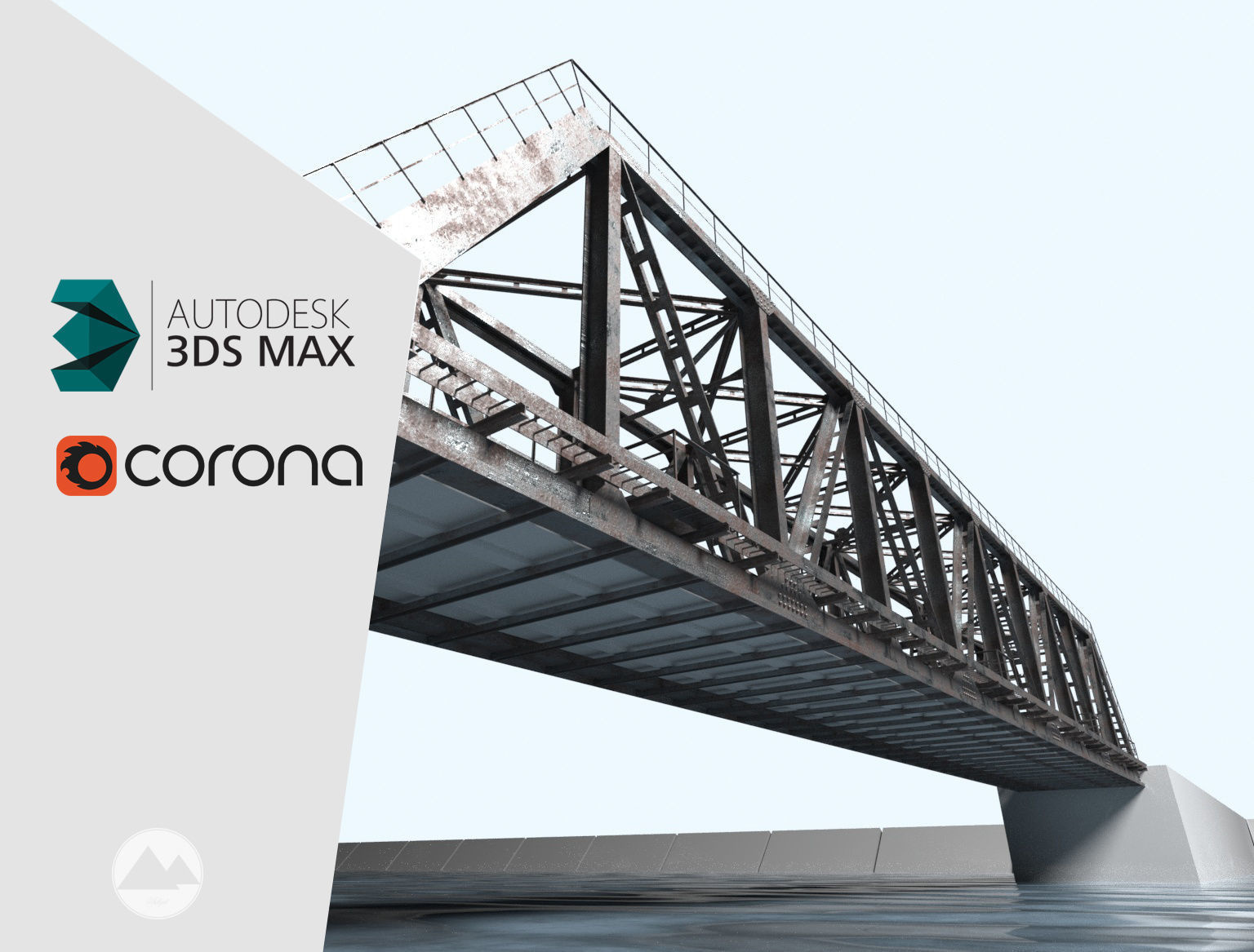 Railway bridge 3D model_1