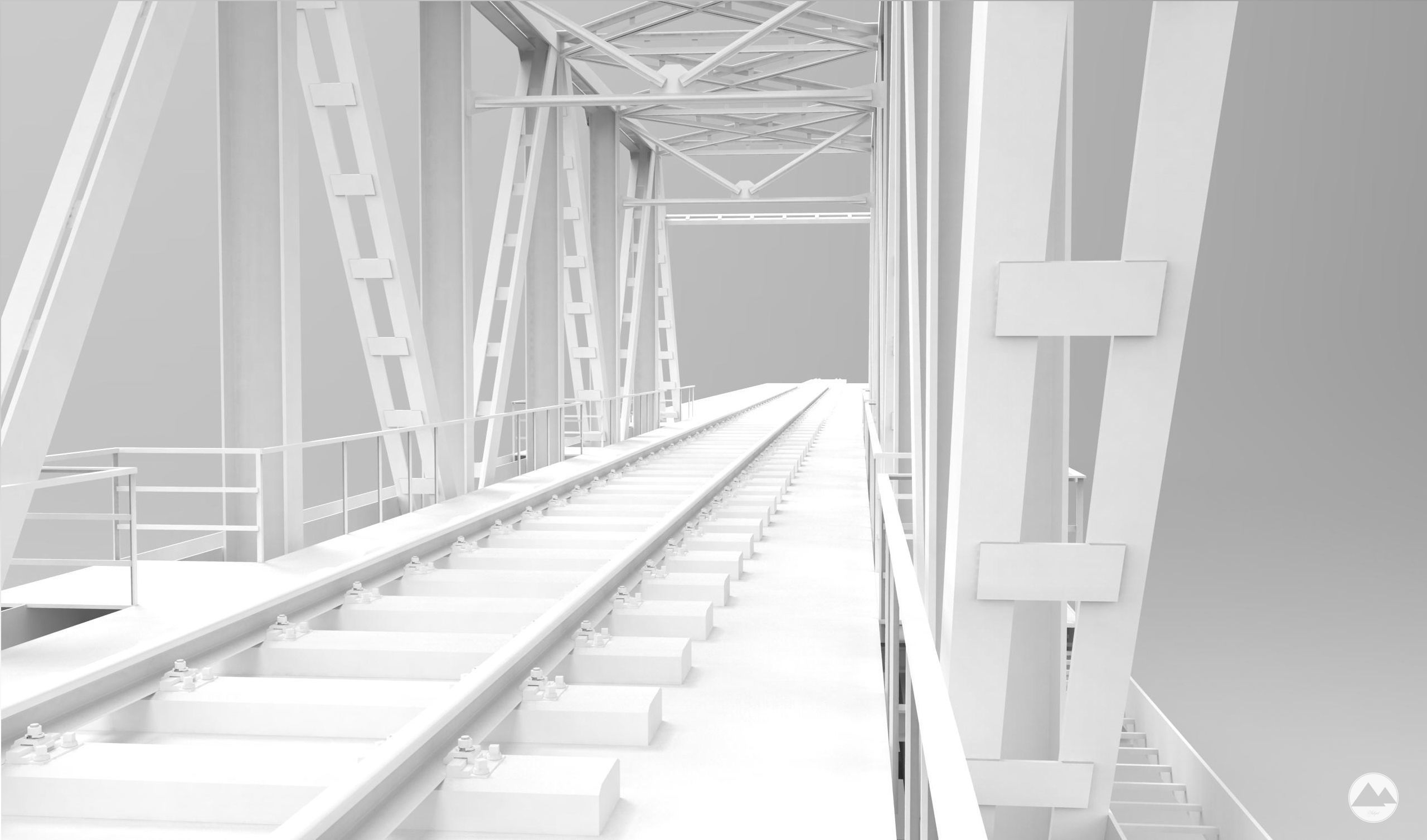 Railway bridge 3D model_11