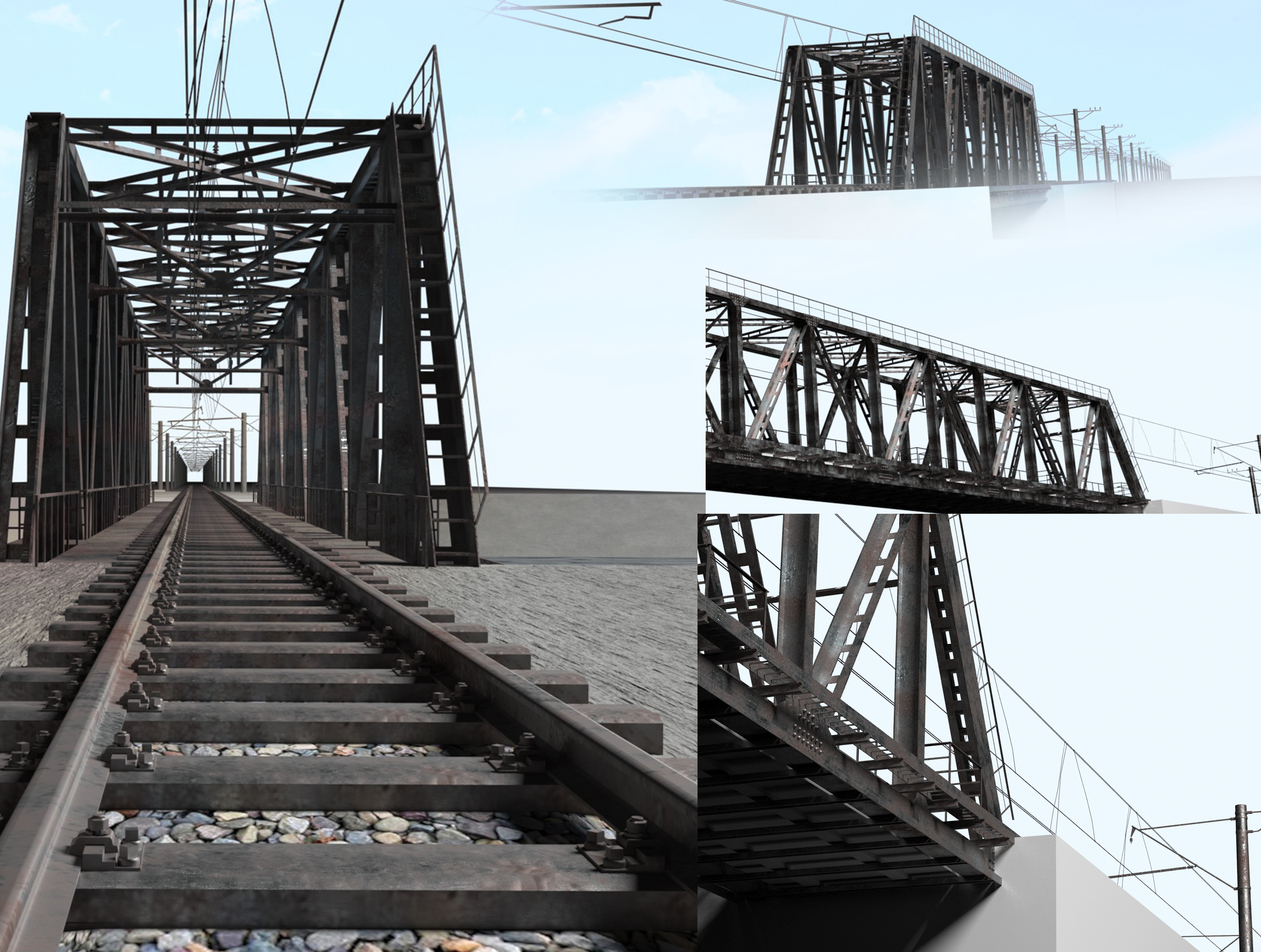 Railway bridge 3D model_2