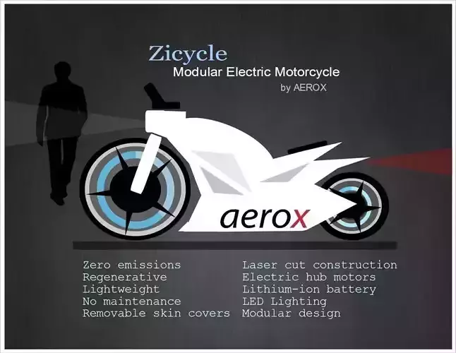 Zicycle zigcycle electric motorcycle Free 3D print model