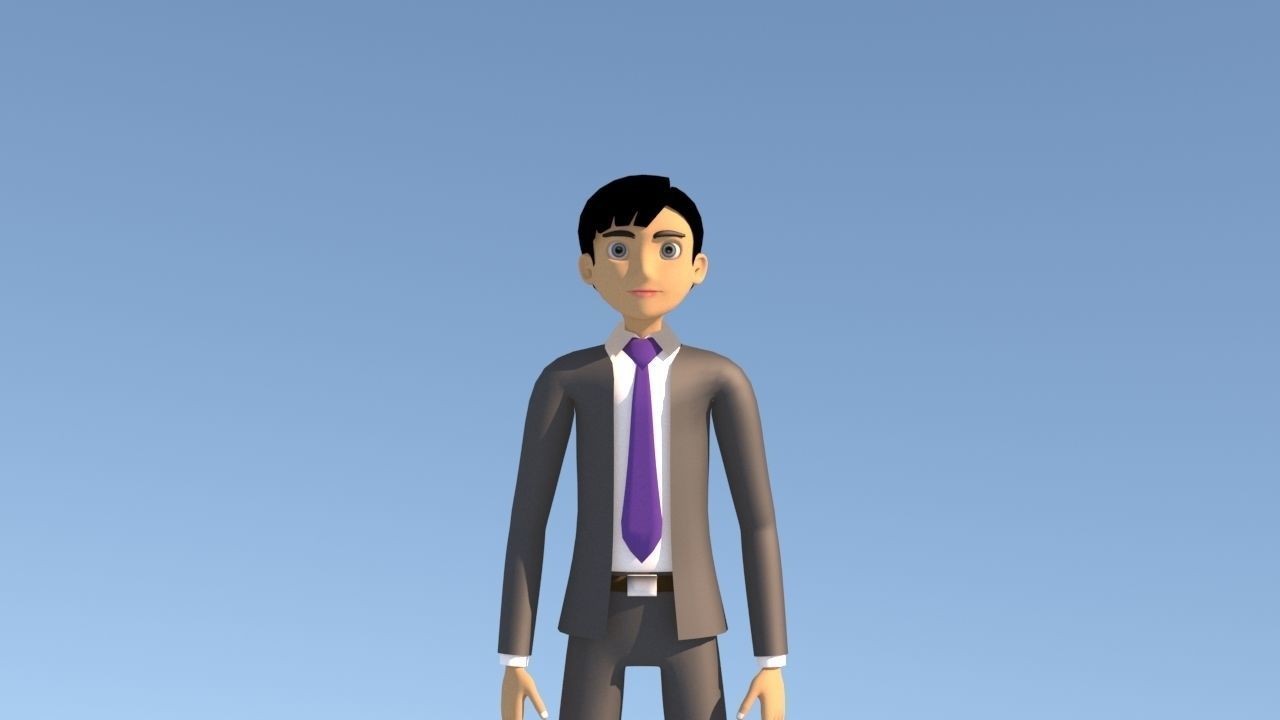 SIMPLE CARTOON CHARACTER 3D model_1