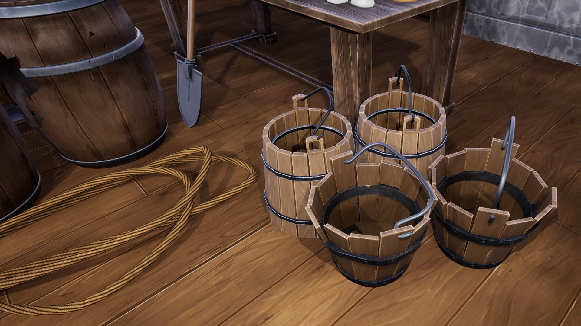 Stylized Medieval Props Low-poly 3D model_2