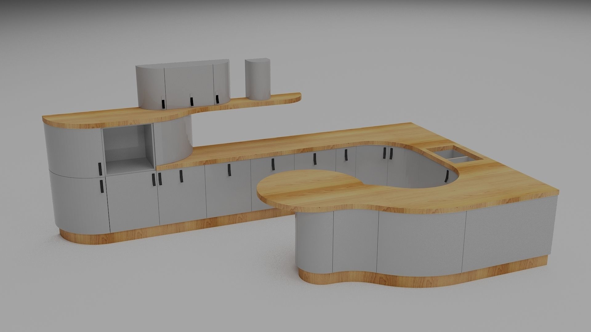 modern kitchen furniture  3D model_1