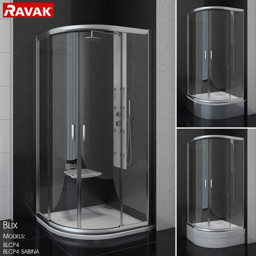 Semicircular shower enclosures Ravak Blix 3D model