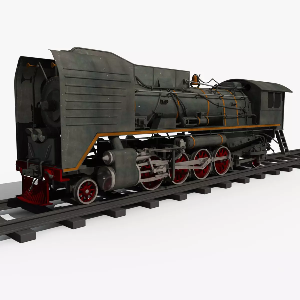 Old Steam Train 3D model_0