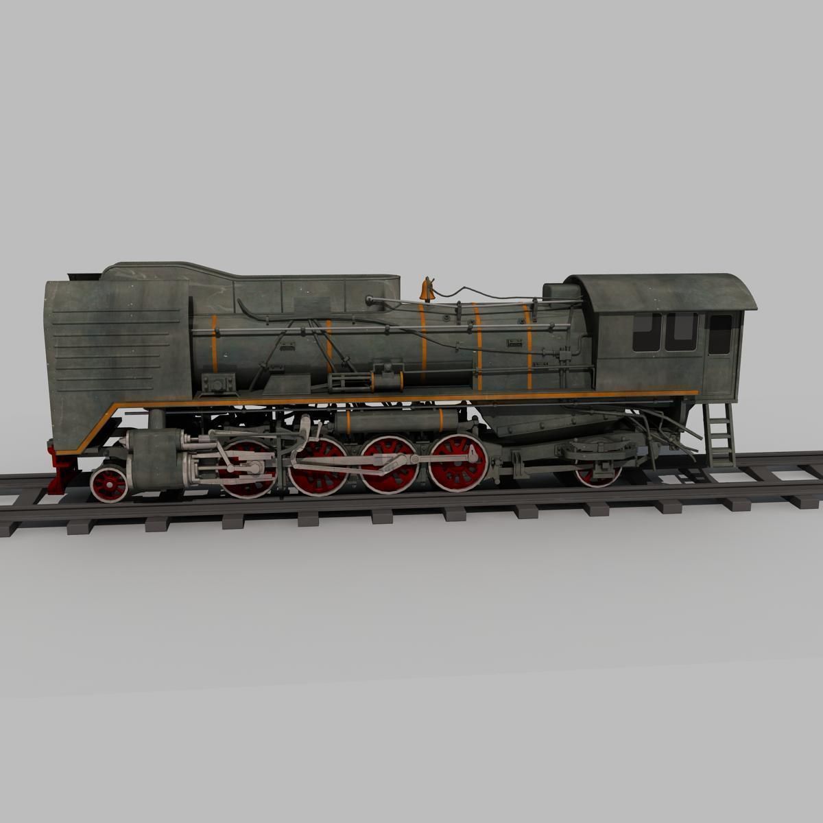 Old Steam Train 3D model_2