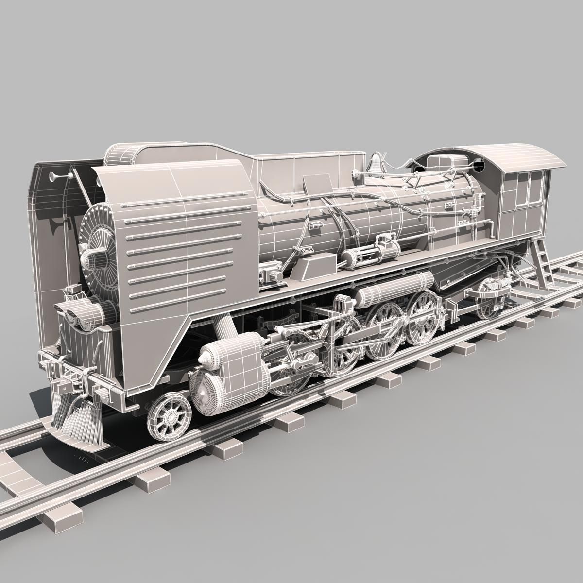 Old Steam Train 3D model_12