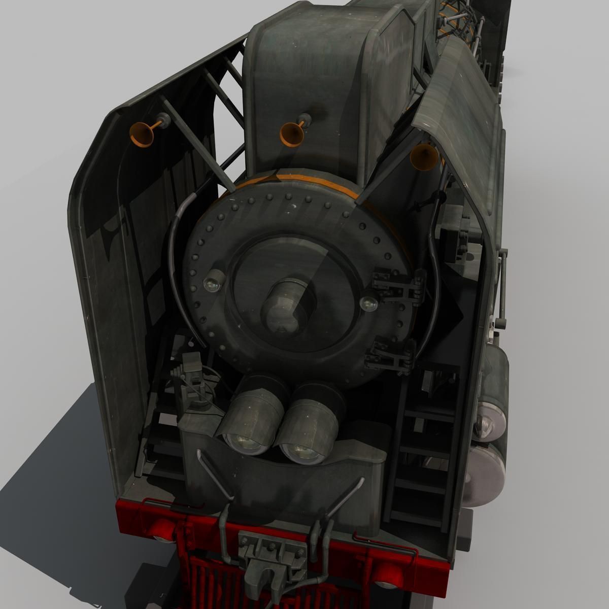 Old Steam Train 3D model_7