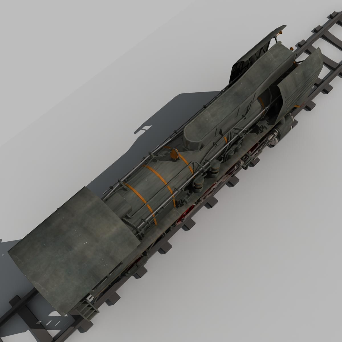 Old Steam Train 3D model_8