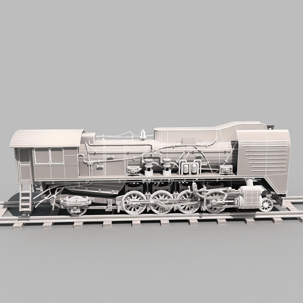Old Steam Train 3D model_13