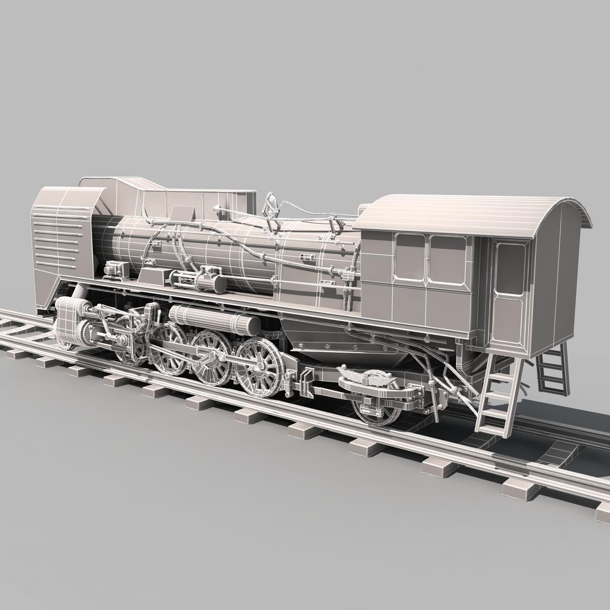 Old Steam Train 3D model_11