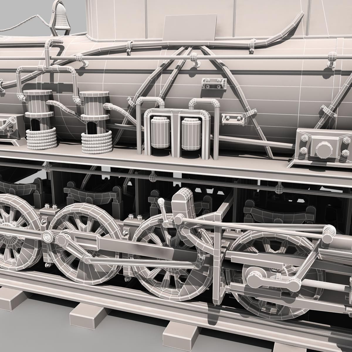 Old Steam Train 3D model_14