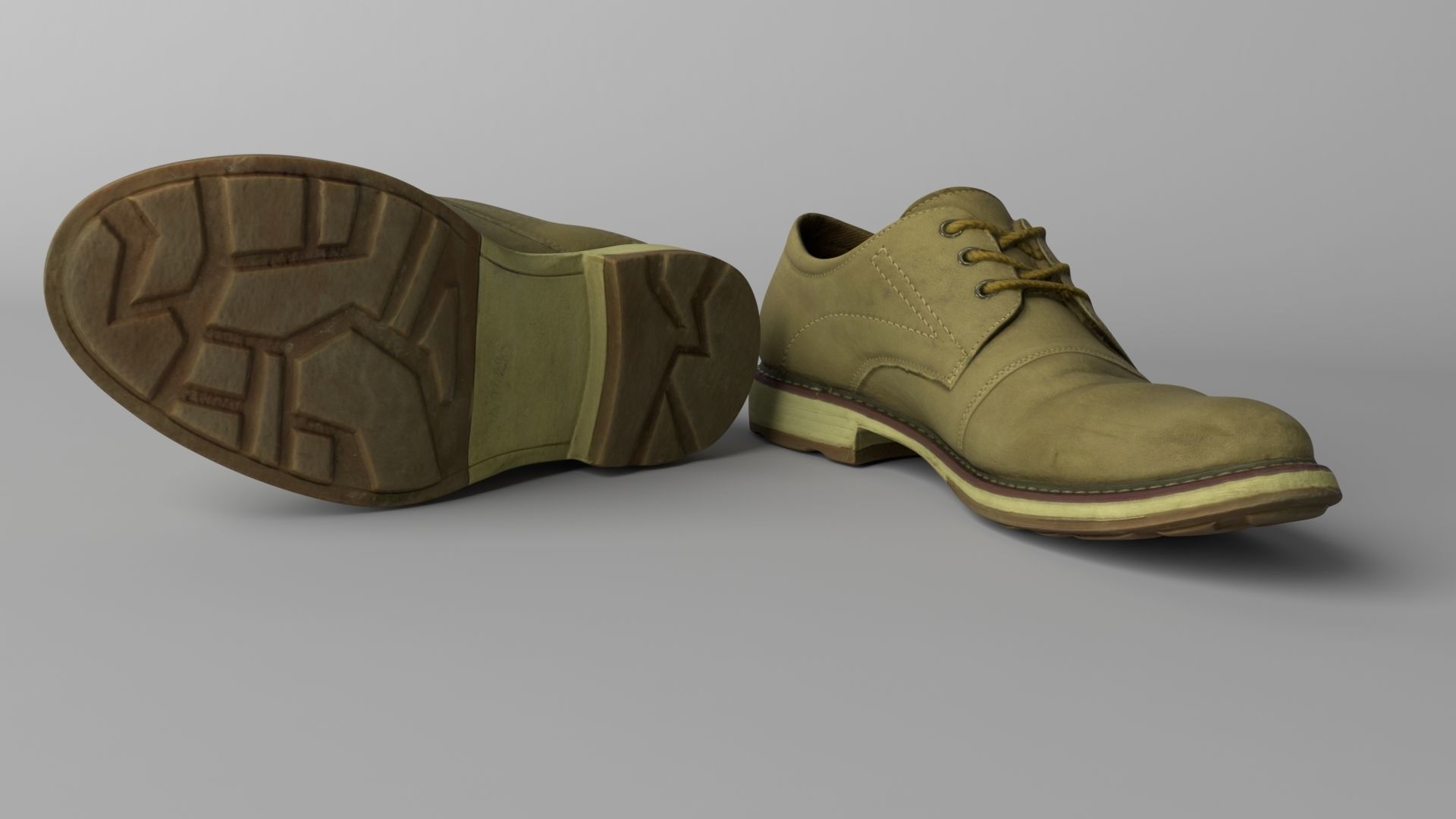 Elegant leather shoes Low-poly 3D model_4