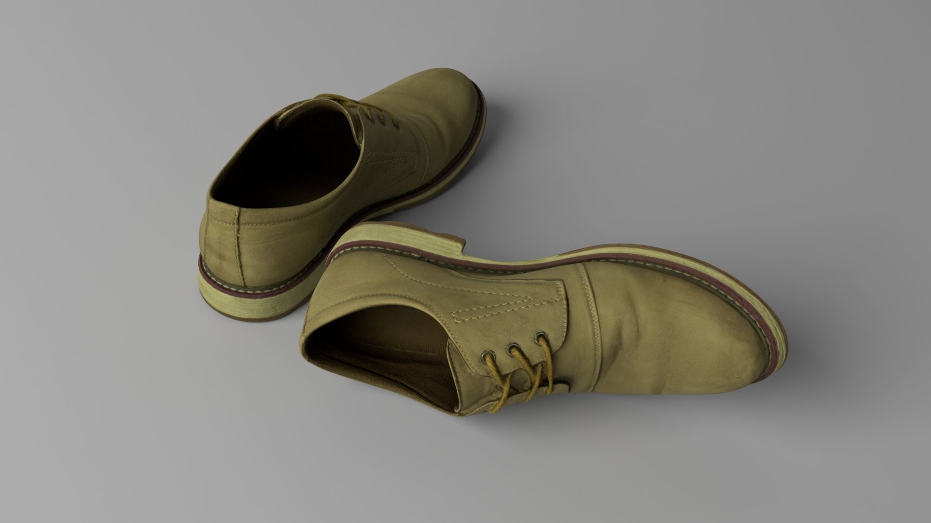 Elegant leather shoes Low-poly 3D model_3