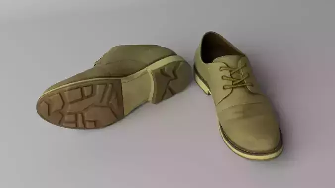 Elegant leather shoes Low-poly 3D model
