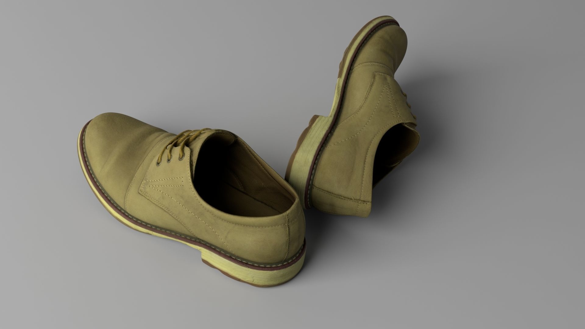 Elegant leather shoes Low-poly 3D model_2