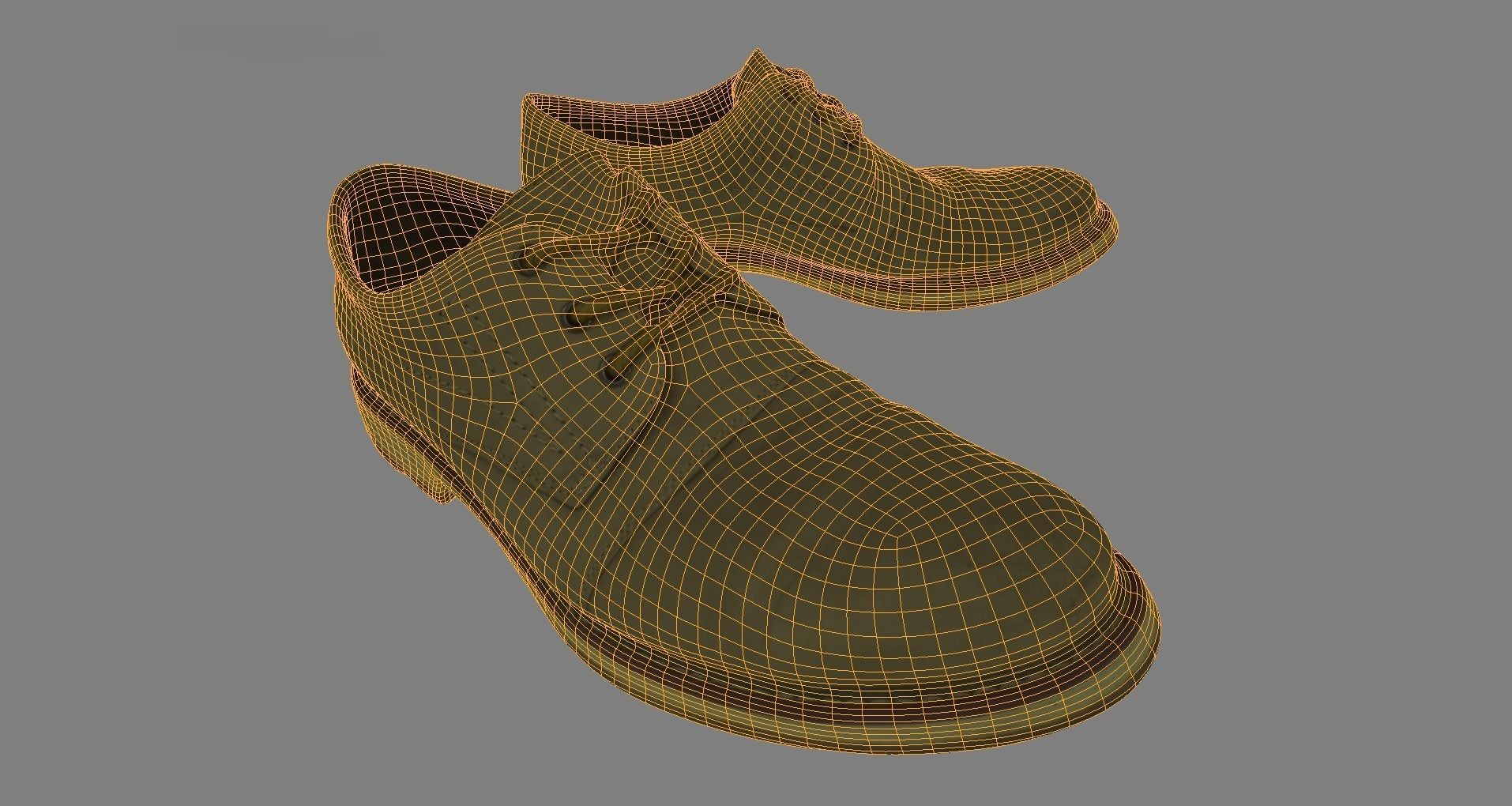 Elegant leather shoes Low-poly 3D model_9