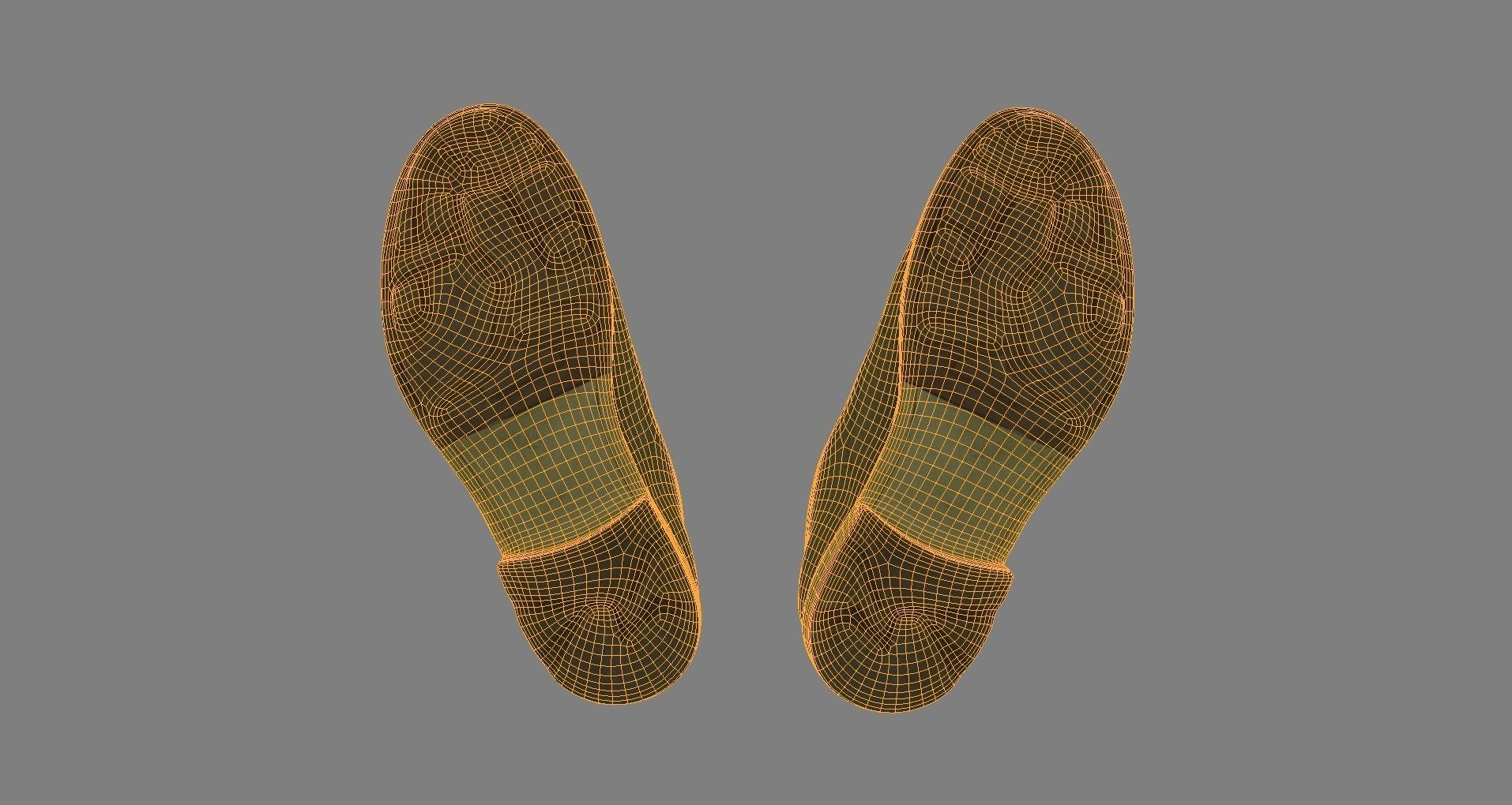 Elegant leather shoes Low-poly 3D model_11