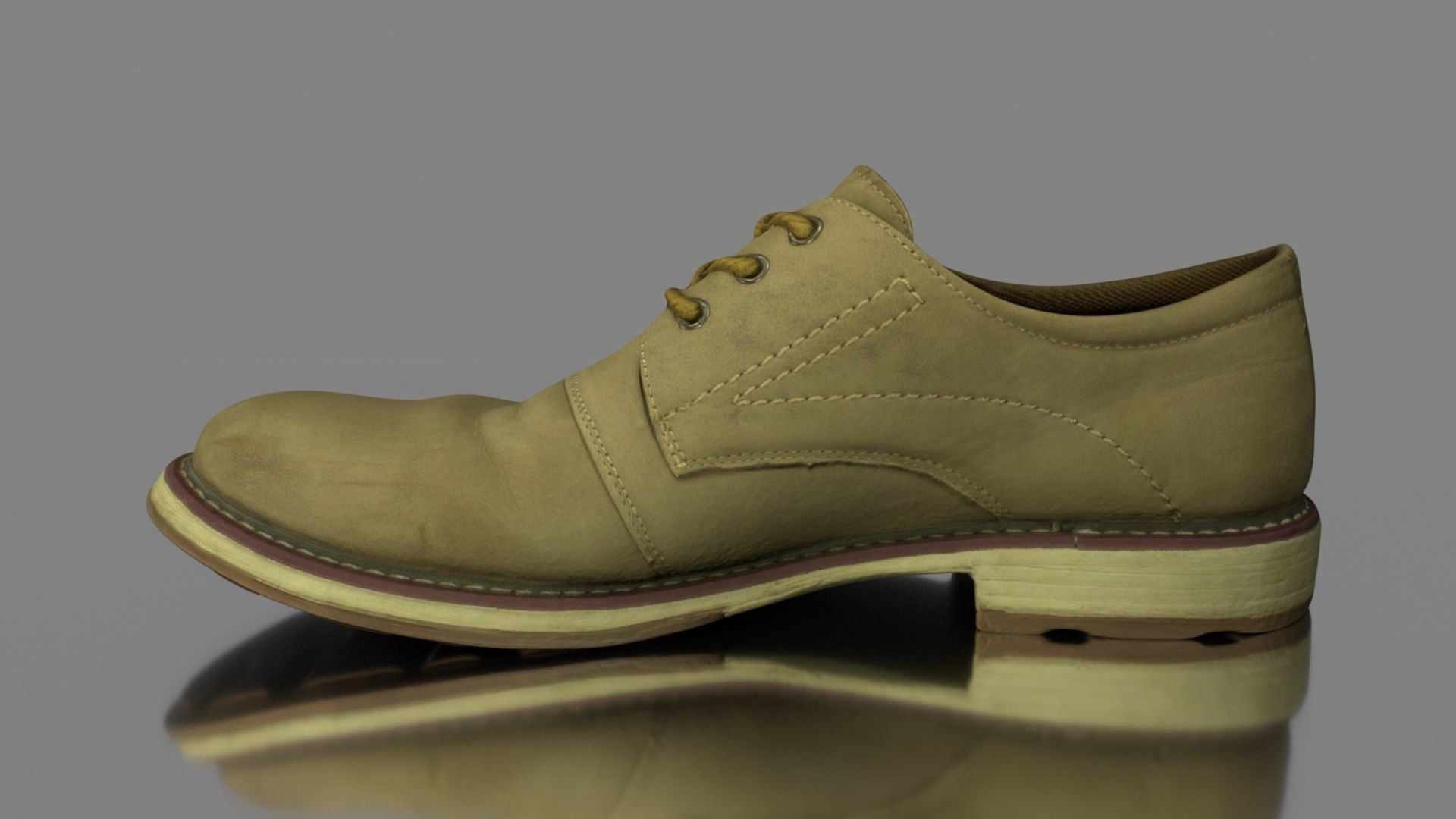 Elegant leather shoes Low-poly 3D model_7