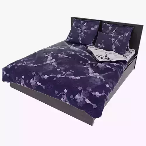 Bed 3d with bedding 3D model