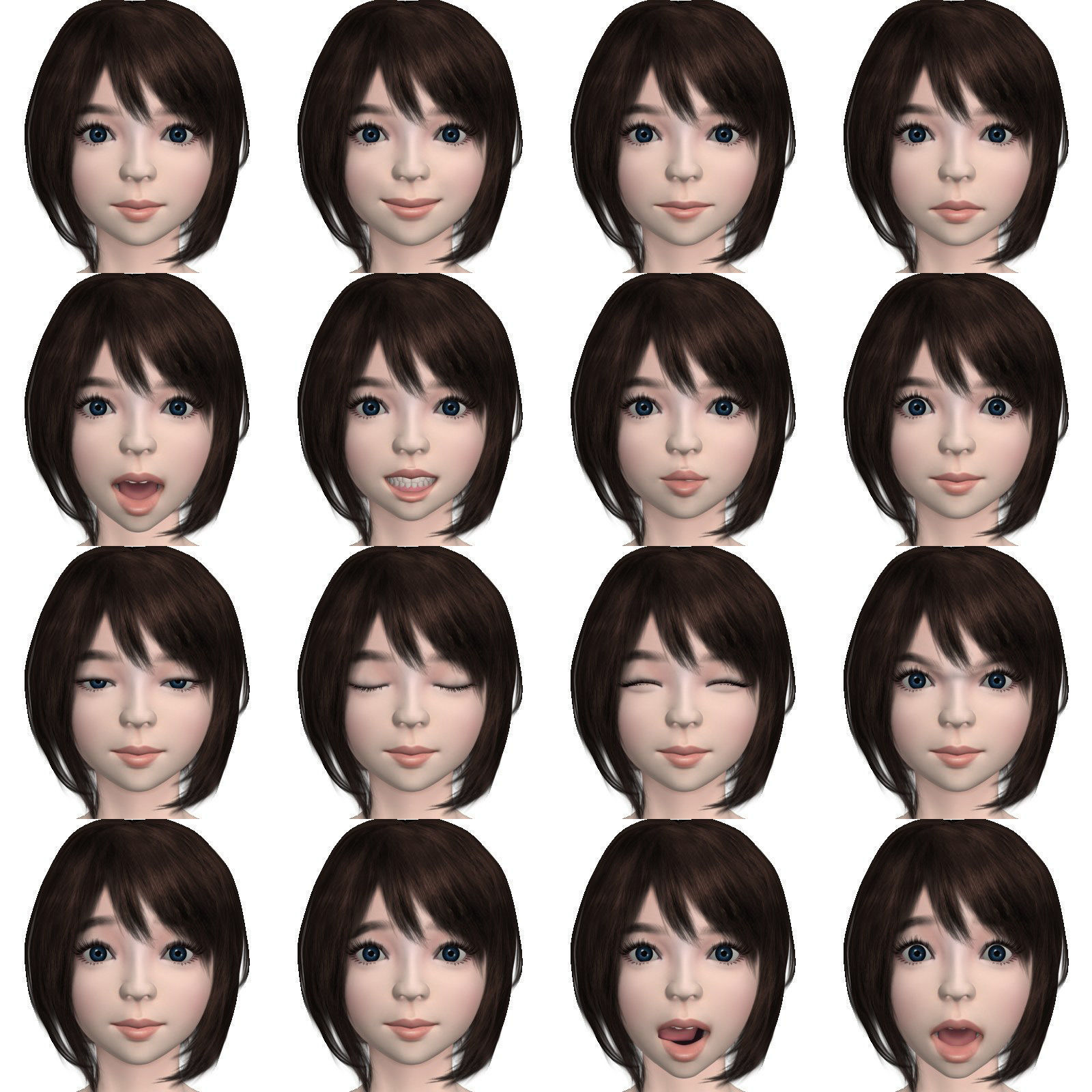 T pose rigged model of Chiharu in Christmas costume 3D model_4