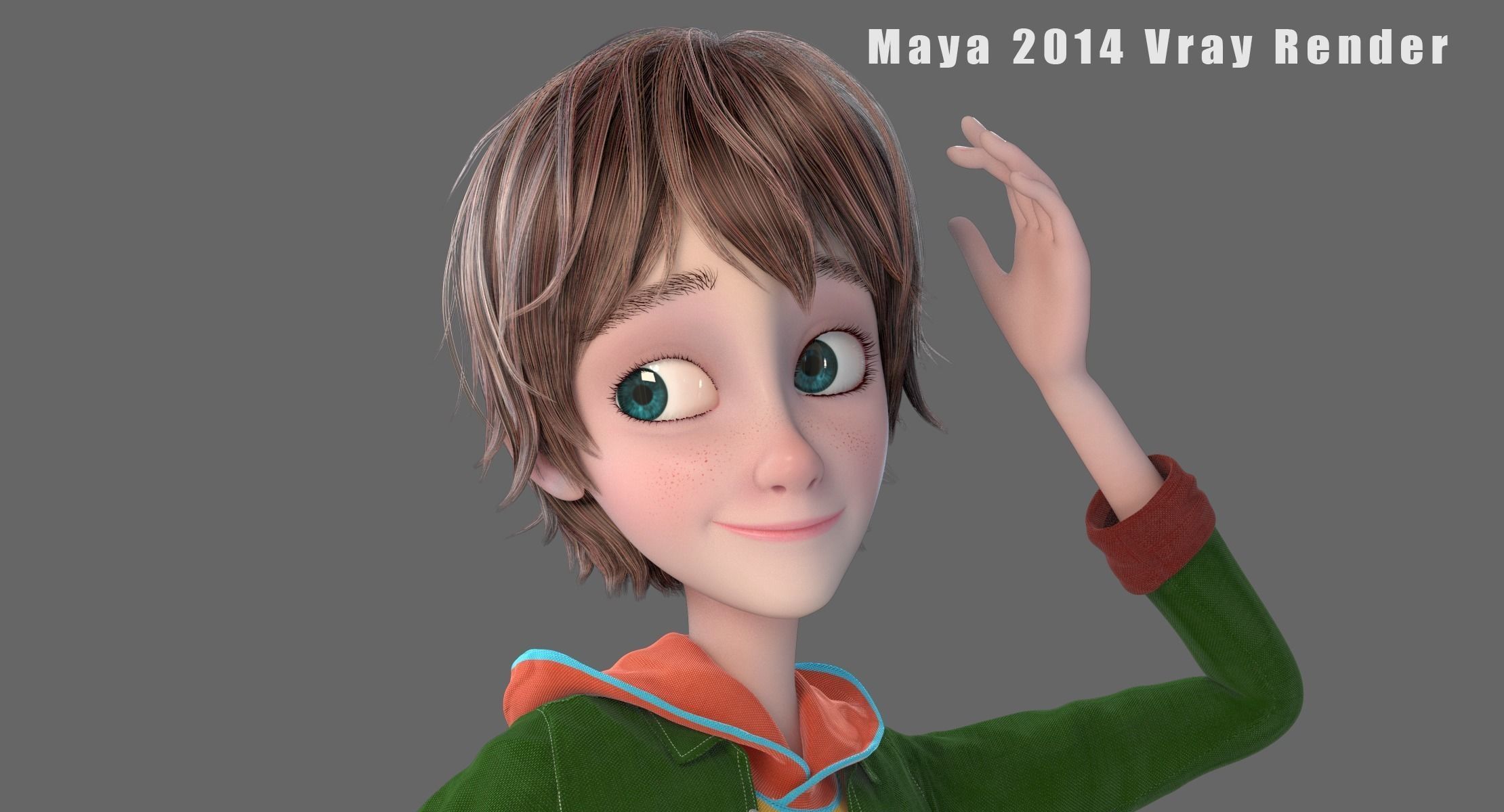 Cartoon Boy Rigged 3D model_3