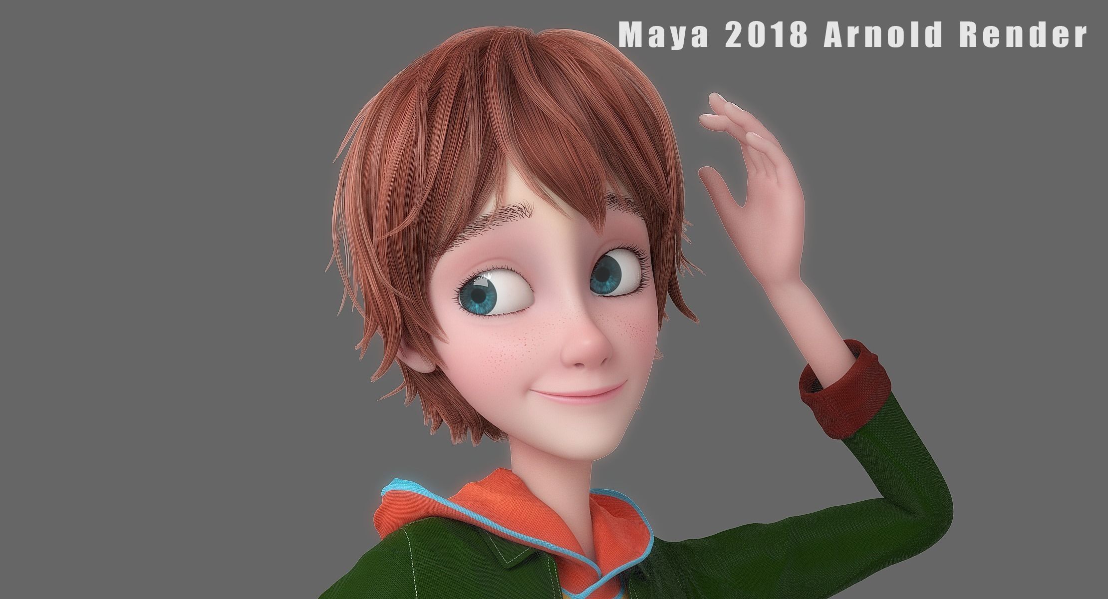 Cartoon Boy Rigged 3D model_4