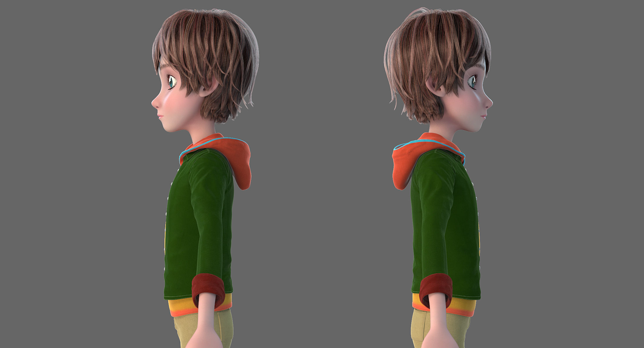 Cartoon Boy Rigged 3D model_17